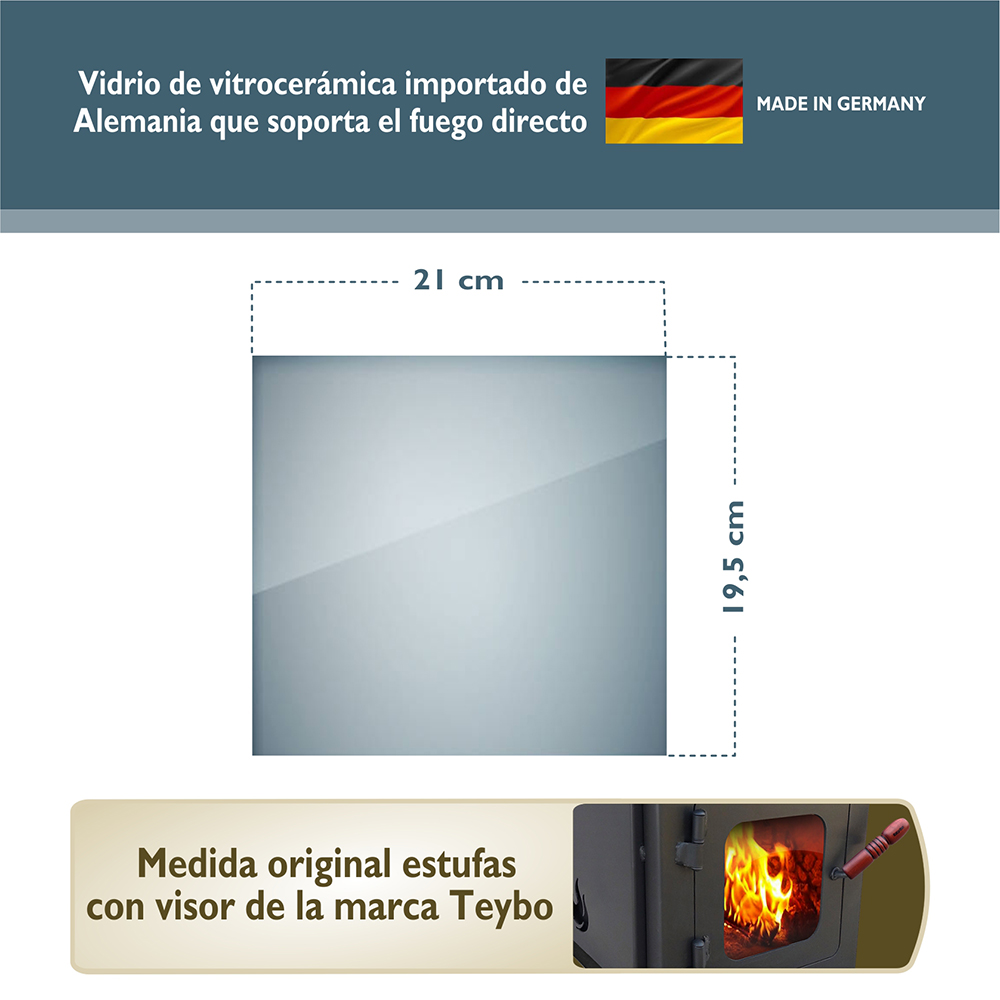 Vidrio Vitrocerámica Estufas Salamadras Teybo 7500/9500 K/c - Imagen 2